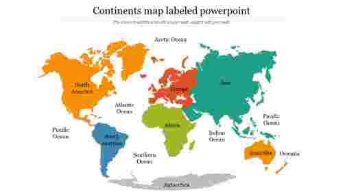 Continents map labeled powerpoint
